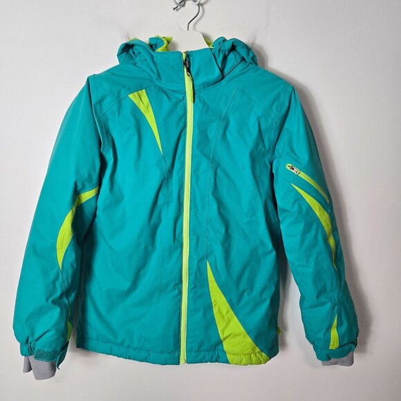 L.L. Bean Girls Size L (14-16) Blue Green Hood Ski Winter Jacket Thinsulate - Picture 1 of 16